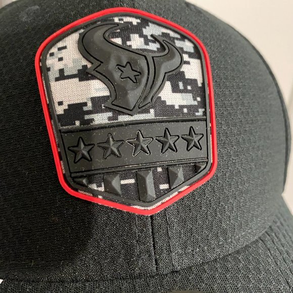 Rare Men's 2019 Houston Texans ALT BLACK New Era Salute To Service 39Thirty Hat - Picture 3 of 5